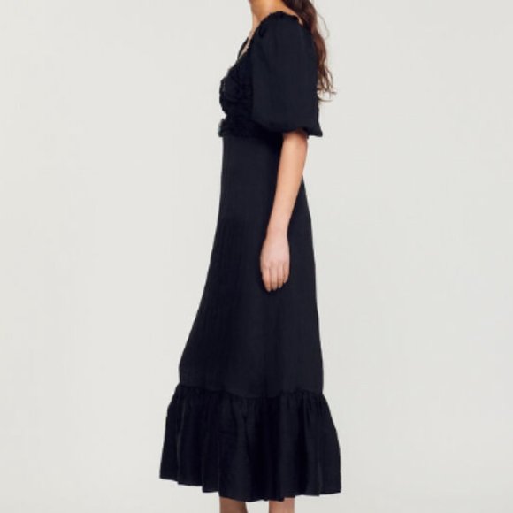 Sandro Falbala Dress in Black with Rhinestones - Picture 5 of 7